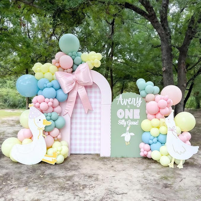 Goose Balloons Set, Pastel Pink Sage Dusty Green Light Yellow White Latex - Image 5