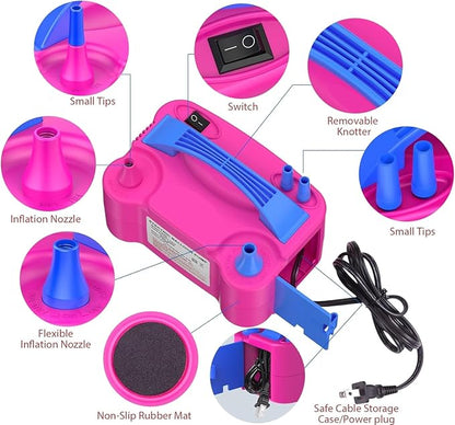 Electric Balloon Pump, Portable Electric Air Balloon Pump Dual Nozzle Air - Image 7
