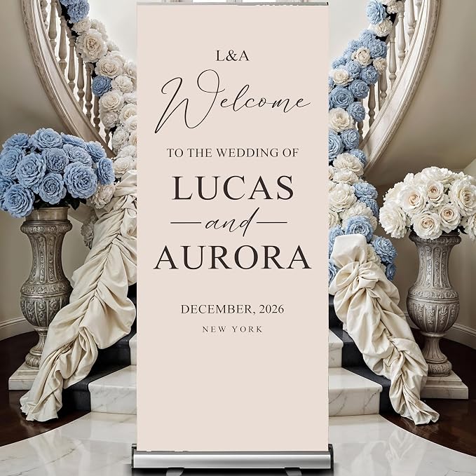 Custom Banner for Weddings READY IN 24HRS Choose your Design Retractable Banner - Image 7