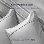 California Design Den King Size Pillowcase Set - 400 Thread Count, 100% Cotton Sateen, Set of 2 Pillow Covers, Soft and Breathable - Light Grey
