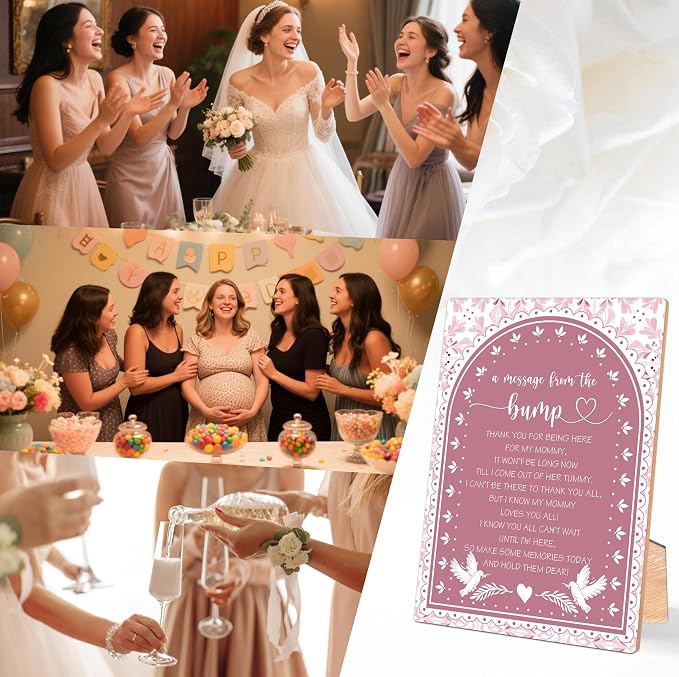 Pink Cielito Lindo A Message From the Bump Baby Shower Signs, Fiesta Wooden - Image 5
