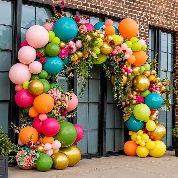 Tropical Balloons, 50 Packs 12 Inch Hawaiian Balloons Hot Pink Orange Teal - Image 6