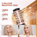 2 in 1 Rotating Hair Dryer Brush, Thermal Blow Brush Set Auto Rotating 360° Drying, Oval Volumizer Detachable Heated Hot Air Brush for Curling Volumizing & Drying Hair (Black)
