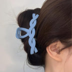 12 Pcs Claw Clips, Multi-Shapes Hair Clips for Women Girls, Non-Slip Large Jaw Claw Clips for Thick Thin Curly Hair Accessories (Blue + Pink)