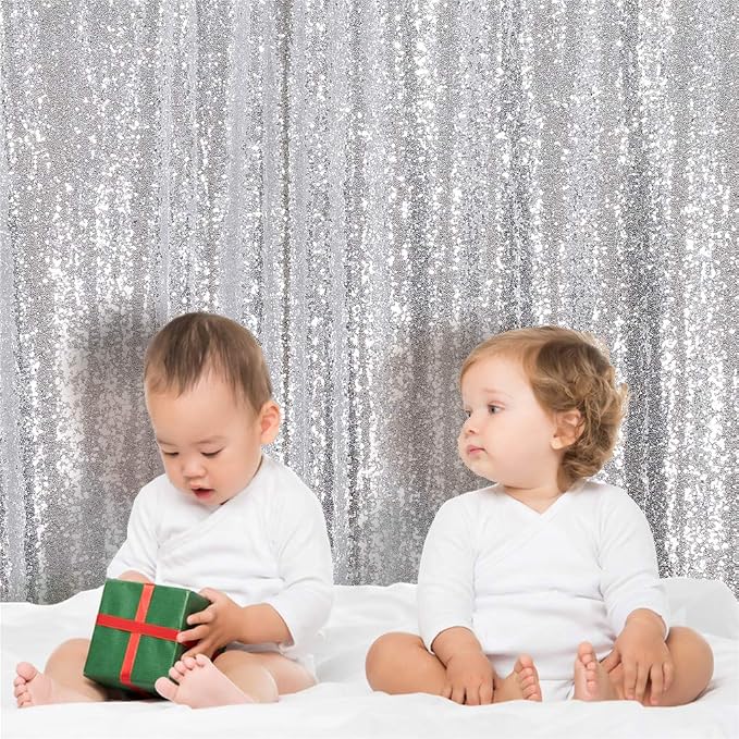 Eternal Beauty Silver 3mm Sequin Backdrop 6x8 Ft - Image 6