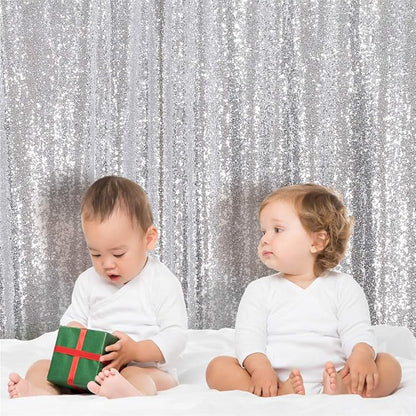 Eternal Beauty Silver 3mm Sequin Backdrop 6x8 Ft - Image 6