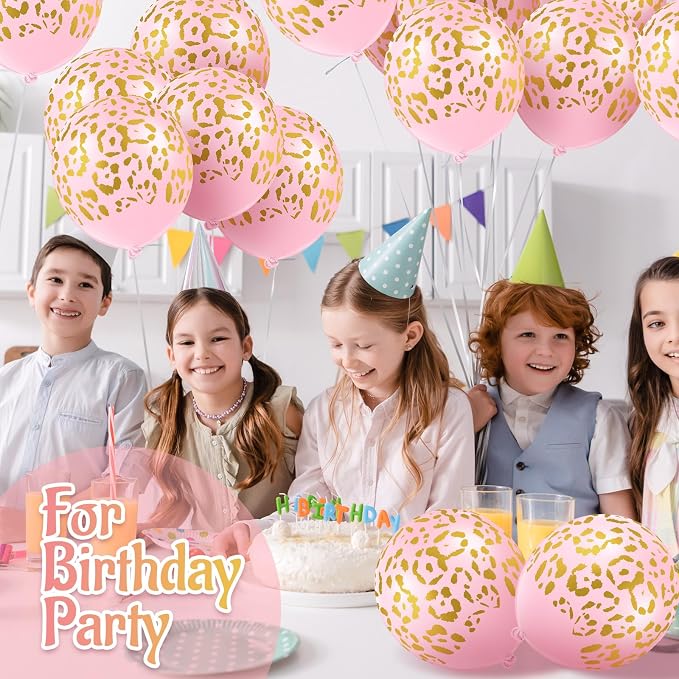 Gejoy 36 Pcs Cheetah Balloons Pink Leopard Print Balloons 12 Inch Spots Latex - Image 5
