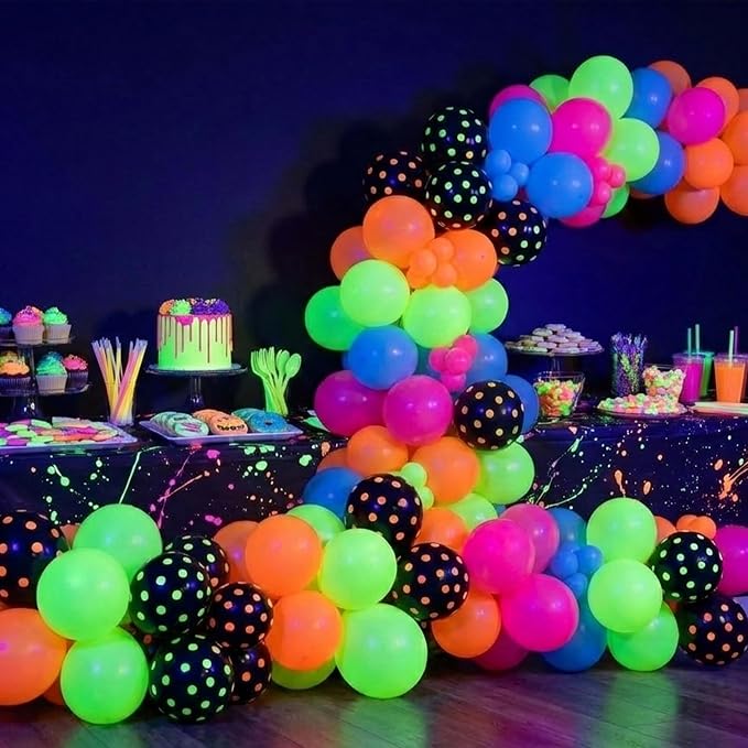 102Pcs Neon Glow Balloons Arch Kit - Image 7
