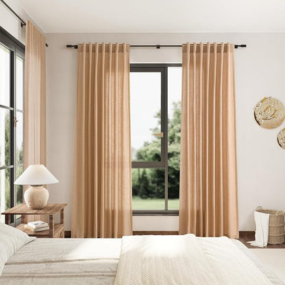 Camel Linen Curtains 84 Inches Long - Image 7