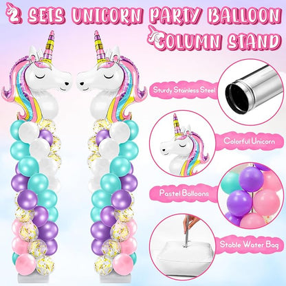 Kasyat 2 Set Unicorn Party Balloon Column Stand Kit - Image 3