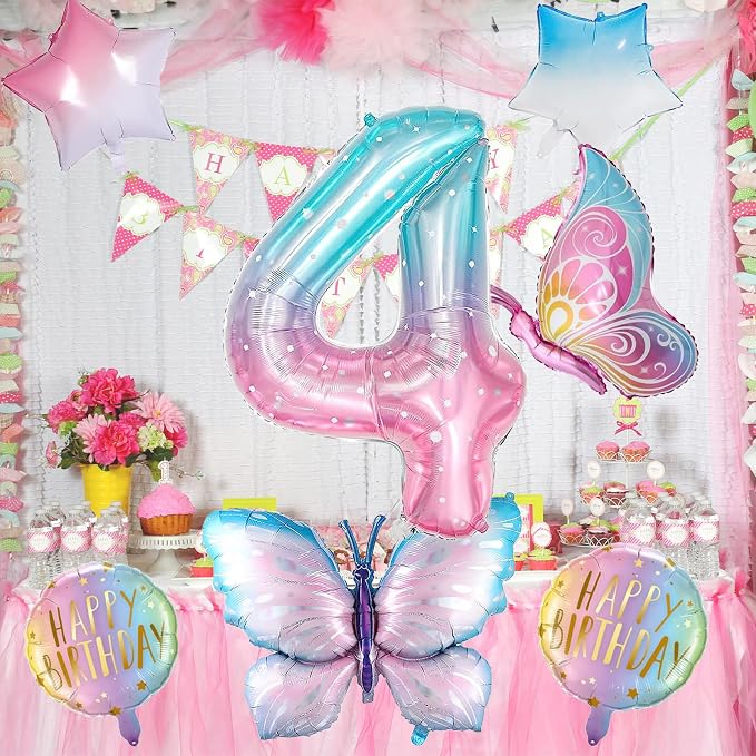Butterfly Balloons 4th Birthday Decorations - Image 7