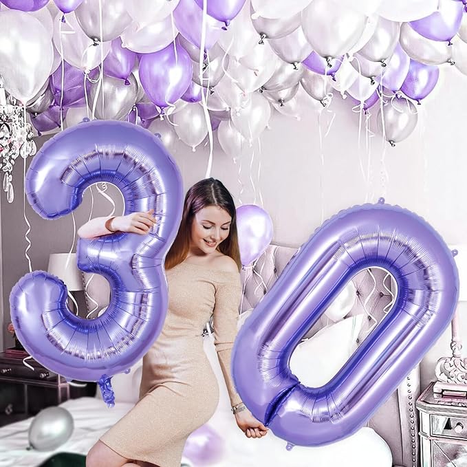 Purple Number 0 Balloon 40 Inch, Big Large Foil Helium Number Balloons - Image 5