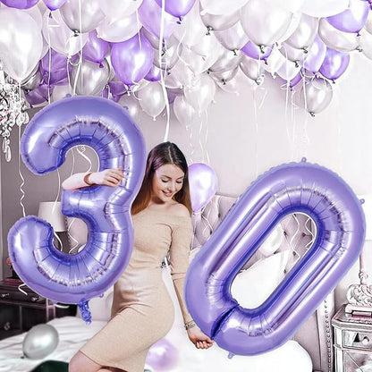 Purple Number 0 Balloon 40 Inch, Big Large Foil Helium Number Balloons - Image 5