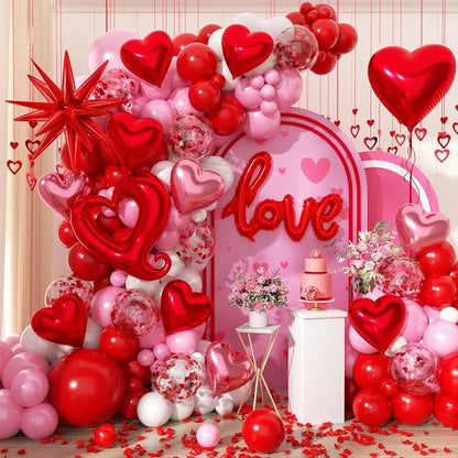 171pcs Valentines Day Balloons Garland Arch Kit by PTGOLUO