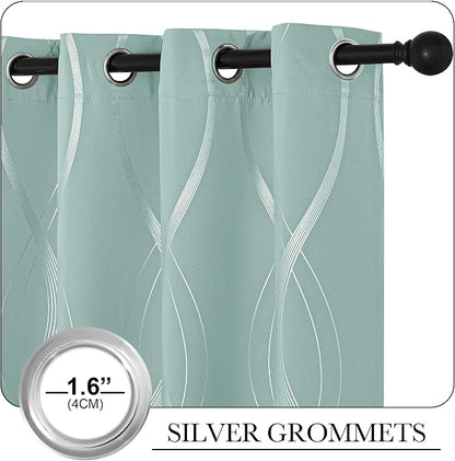 NICETOWN Aqua Blue Curtains 72 inch Long - Image 5