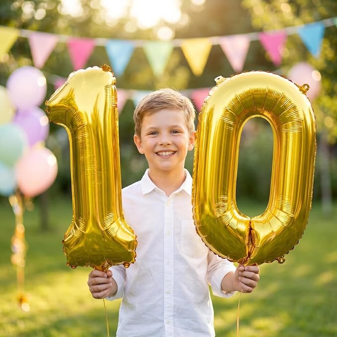 Number 10 Balloon Foil Mylar Balloons - Image 3