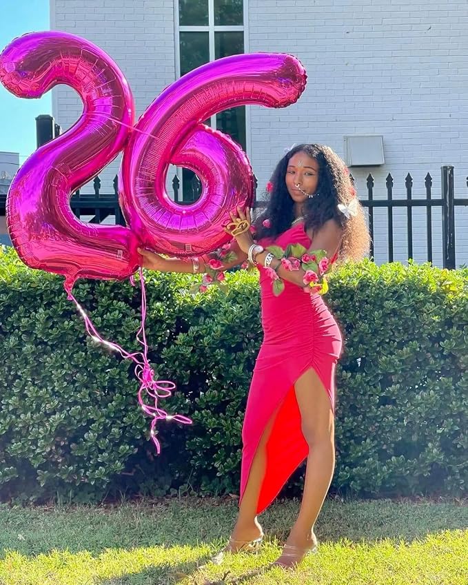 Hot Pink Number 6 Balloon 40 Inch - Image 3