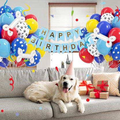 60pcs 12inch Dog Balloons, Royal Blue, Light Blue - Image 6