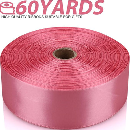 1-1/2 Inch 60 Yards Rose Gold Solid Satin Ribbon - Image 2