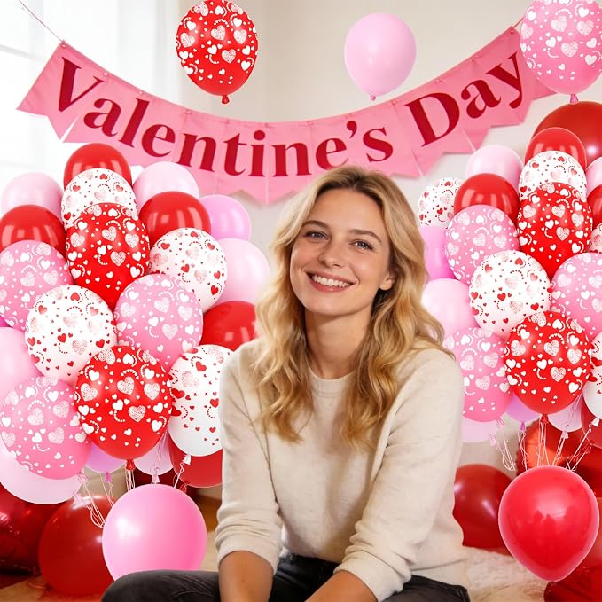 Red and Pink Balloons, for Valentine’s Day Wedding Engagement Anniversary Baby - Image 8