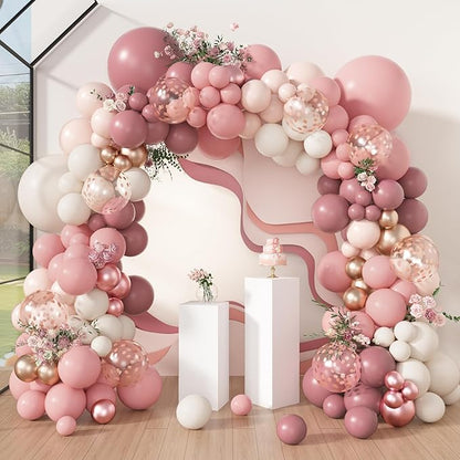 Amandir 173Pcs Dusty Rose Pink Nude Balloon Garland Arch Kit | Retro Blush by Amandir