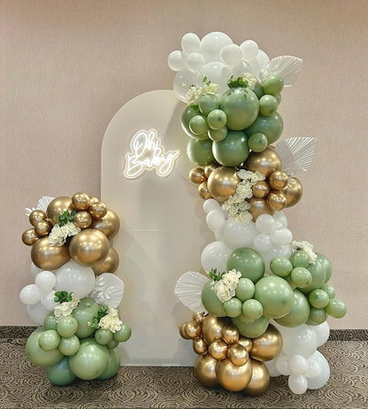 Sage Green White Gold Balloon Arch Kit, Engagements, Anniversary Decorations - Image 4