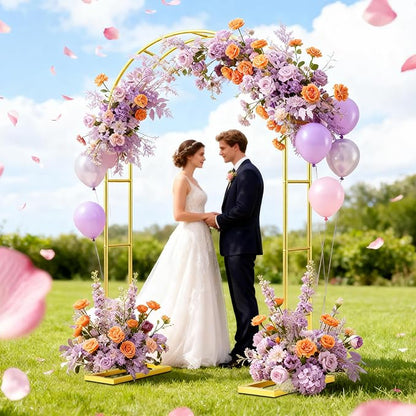 7.2FT Wedding Arch Backdrop Stand Metal Frame Gold Pergola Arbor - Image 3