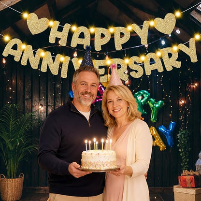 Wedding Anniversary Party Decorations, Lighted Anniversary Banner | Pre-strung - Image 4