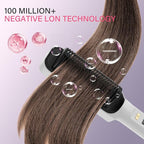 Hair Straightener Brush, Hair Straightening Iron with Built-in Comb, 4 Temp Settings & LED Display & Anti-Scald & Auto-Off Safety, Perfect for Fine, Soft Hair, Ideal Gift for Women