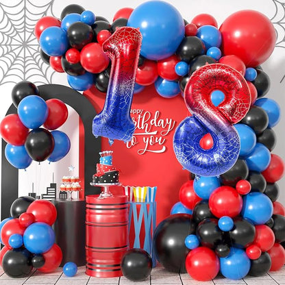 40 Inch Spider Theme Number Foil Balloons, Large Number 18 Balloons - Image 6