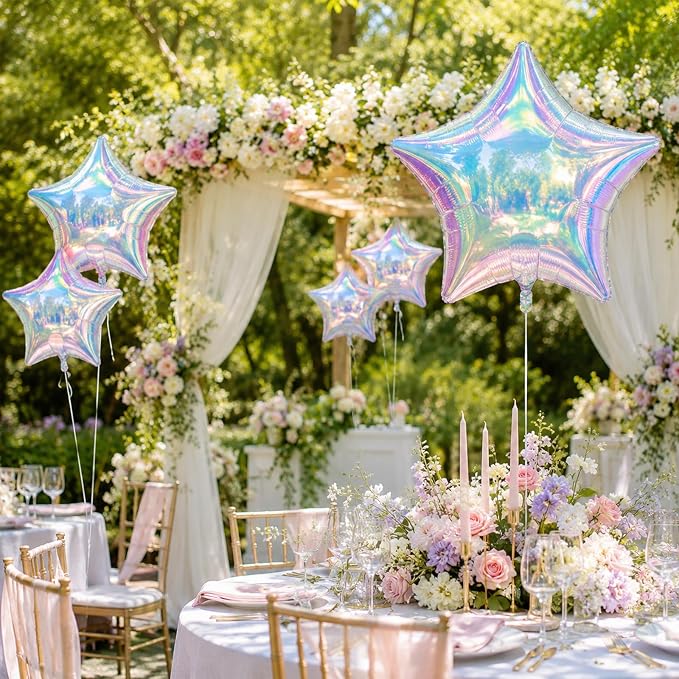 Iridescent Star Balloons, Baby Shower, Graduation, Engagement and Anniversary - Image 10