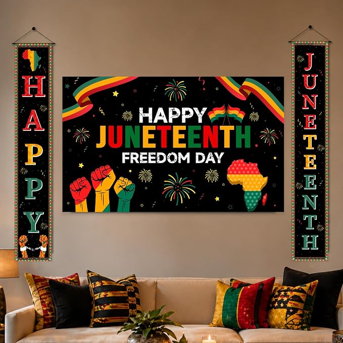 3Pcs Juneteenth Decoration Outdoor Happy Juneteenth Banner, June 19th - Image 5