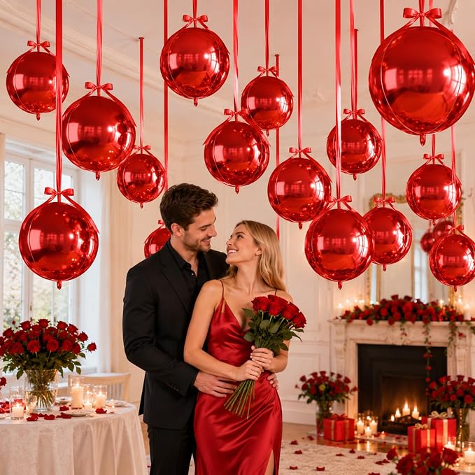 Red Round Foil Balloons - Image 6