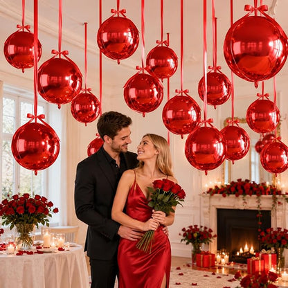 Red Round Foil Balloons - Image 6