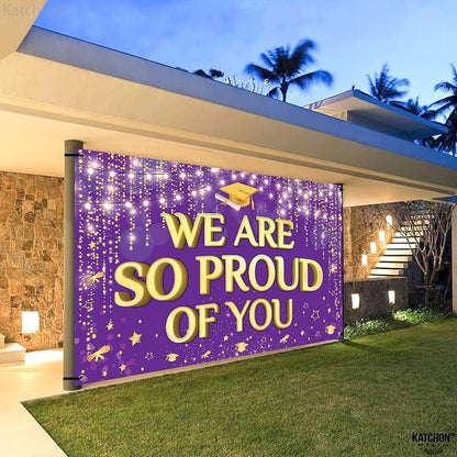 KatchOn We are So Proud of You Banner 72x44 Inch | Graduation Backdrop Purple - Image 7