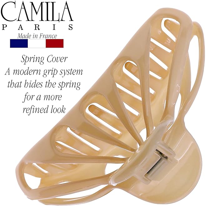 Camila Paris CP3054 2PK French Hair Clip for Women With Thick, Long, Curly, Wavy Hair - Girls Claw Clips Fashion Styling Accessories, Strong Hold No Slip Grip, Made in France