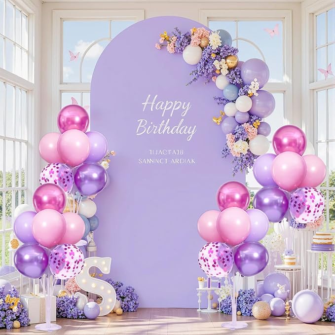 4 Sets Pink and Purple Balloons Stand - Image 4