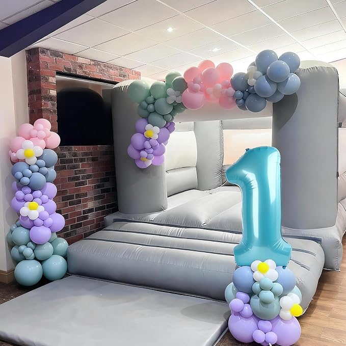Number Balloons Light Blue 17 Balloon 40 inch - Image 4