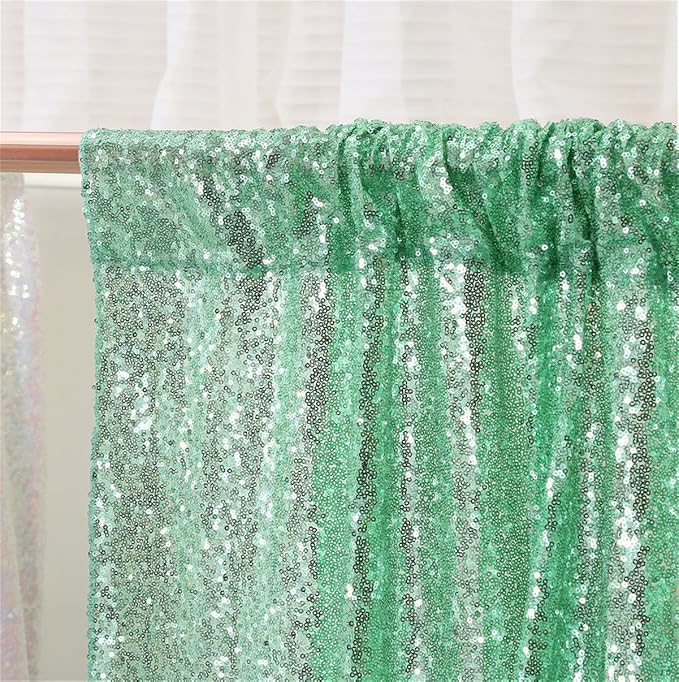 Eternal Beauty Mint Green 3mm Sequin Backdrop 10x10 Ft - Image 4