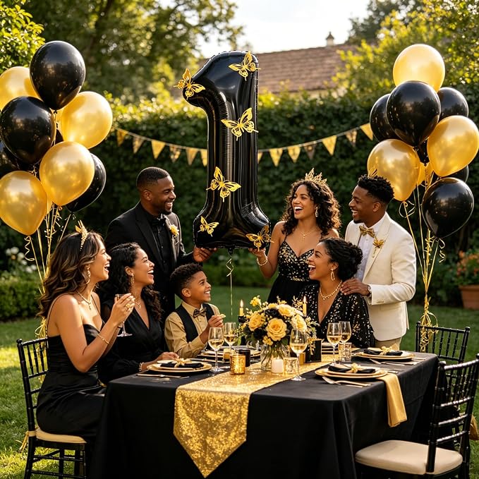 40 Inch Black Number 1 Balloon - Image 5