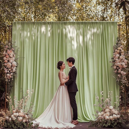 ESGOTBME 10x10ft Wrinkle Free Sage Green Backdrop Curtain - Image 6