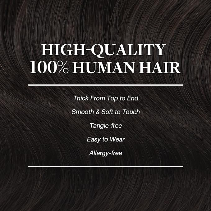 GOO GOO Clip in Hair Extensions Real Human Hair, Remy Human Hair Extensions Clip ins for Women, Natural Human Hair, 14inch 120g 7Pcs, 2 Dark Brown
