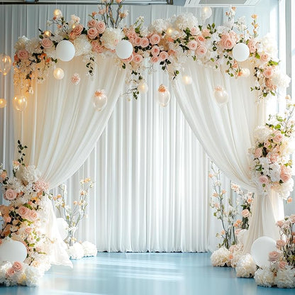 Asee'm Ivory Backdrop Curtains Drapes - Image 4