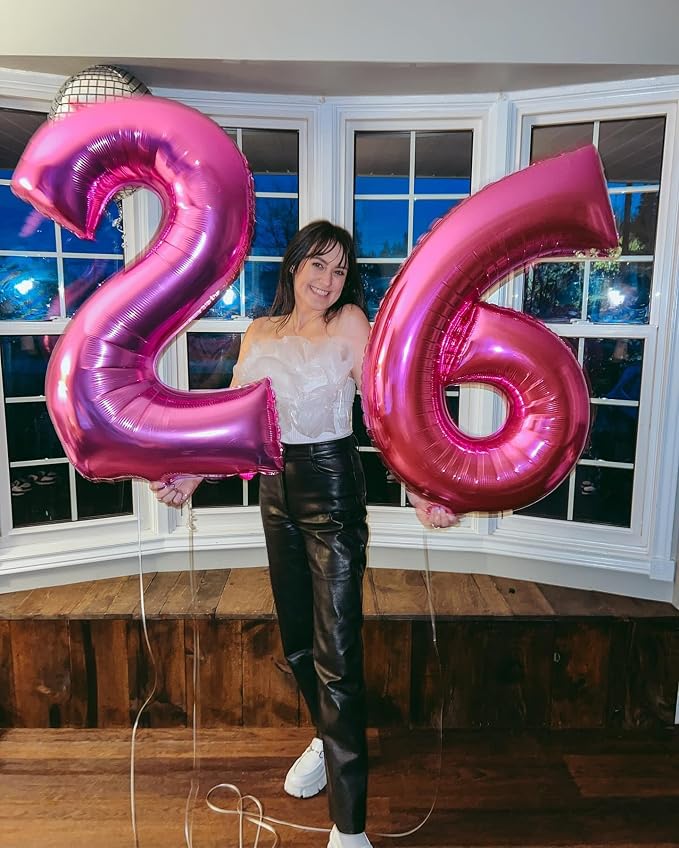 Hot Pink Number 6 Balloon 40 Inch, 6th Birthday Decorations Men Women | Foil - Image 7