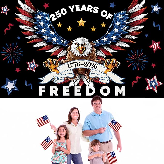 Red Blue 250 Years America Backdrop Banner Photography Background - Image 5