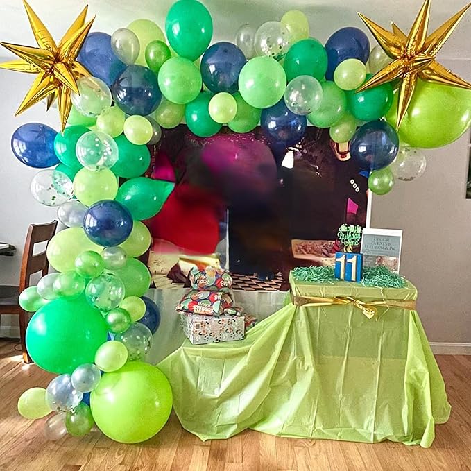 Blue and Green Balloons, 12 Inch Dinosaur Balloons - Image 7