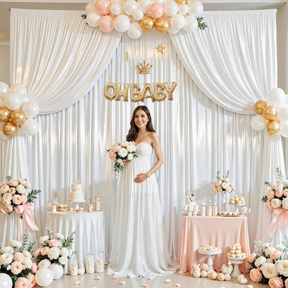 40x10ft White Glitter Backdrop Curtain - Image 6
