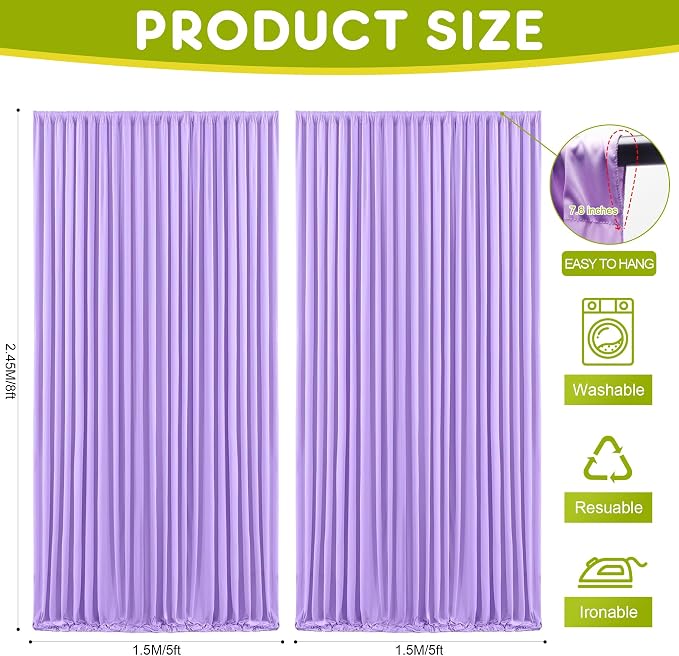 Lavender Purple Backdrop Curtain - Image 2