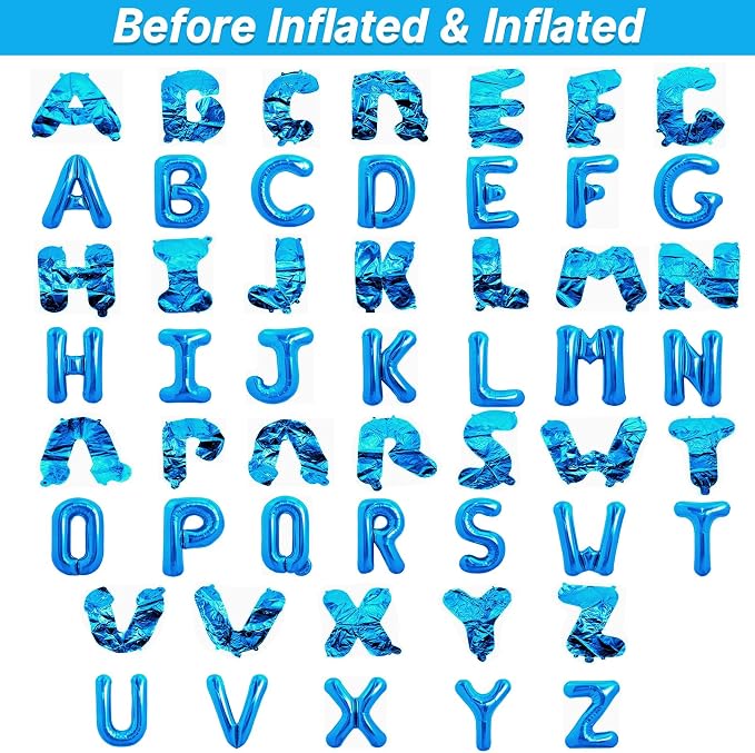 LIOZEOKUN Letter Balloons 16 Inch Alphabet A-Z Mylar Foil Balloons 2 Set - Image 3