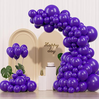 Dark Purple Balloons 145pcs Different Sizes 5in 10in 12in 18in Purple Round by Unknown